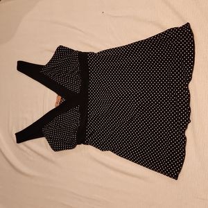 Black polka dot top